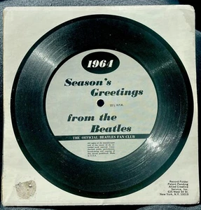 1964 “Seasons Greetings From The Beatles” USA Christmas Flexi Disc w/Trifold VG+ - Picture 1 of 4