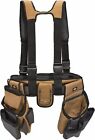 4-Piece Carpenter'S Rig, Padded Tool Belt Suspenders, Cooling Mesh, Leather Tool