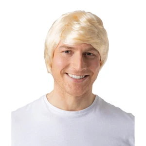 Peluca rubia para adultos KEN Barbie 1980 COOL GUY años 70 TV pop hawaiano hippie hippie hippy - Imagen 1 de 2