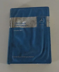 Libro De Tablas Mercedes Benz W114 115 108 109 111 R113 Pagoda R/C107 ... 1971 - Imagen 1 de 2
