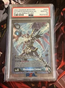 PSA 10 UlforceVeedramon (X Antibody) BT12-EN043 SR Alternate Art Digimon Card - Picture 1 of 5