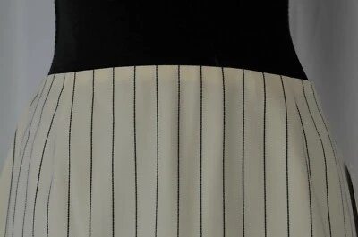 New Dana Buchman A-Line Skirt Sz 8 Wool White Striped Career Zipper Flowing $190 - Image 1 of 4
