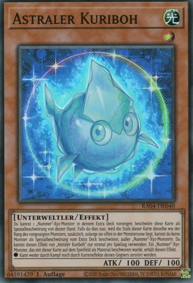 yugioh 1x Astraler Kuriboh RA04-DE040 SUPER 1AUFLAGE DEUTSCH