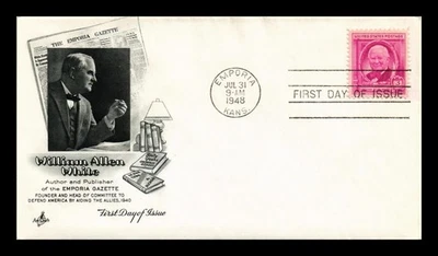 US COVER WILLIAM ALLEN WHITE EMPORIA GAZETTE FDC SCOTT 960 ARTCRAFT - Image 1 of 2