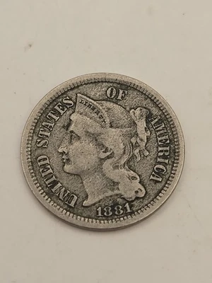 1881 3 Cent Nickel U.S Coin - Image 1 of 4