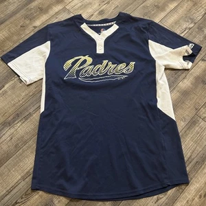 Padres Majestic Jersey Mens L Blue Vtg Cool Base Baseball Performance Shirt - Picture 1 of 8