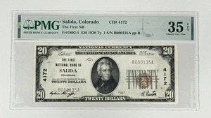 1929 $20 Salida Colorado US First National Bank Note PMG 35 Ty 1 Fr. 1802-1 - Picture 1 of 2