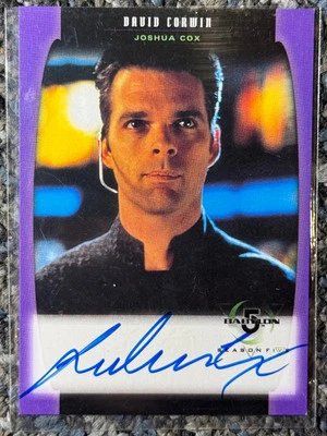 BABYLON 5 1998 SKYBOX SEASON 5 A22 JOSHUA COX AS DAVID CORWIN AUTOGRAPH Card - Image 1 of 2