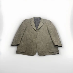 VINTAGE LL Bean Sport Coat Men XXL Tall Green Herringbone Tweed Insulated Field - Picture 1 of 24