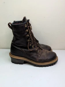 Carolina Elm Logger Boots Womens Size 7.5 M Brown Leather Oil Resistant CA421 - Picture 1 of 8