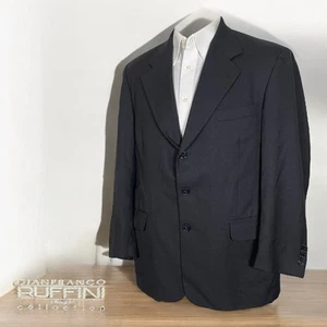 Gianfranco Ruffini Sport Coat Mens 42S Navy Blue Polyester Three Buttons - Picture 1 of 9