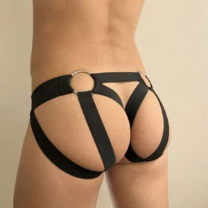 Men's Sexy Jockstrap Underwear Elastic Strap Mesh Thongs G-string Underpants - Picture 1 of 17