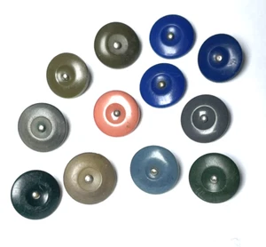 12 vintage buttons Detachable 3/4" mid 20th century MIXED COLOURS N - Picture 1 of 3