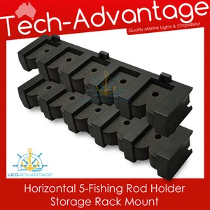 BRAND NEW 5-ROD HORIZONTAL FISHING ROD HOLDER STORAGE RACK - BOAT / GARAGE - Picture 1 of 1