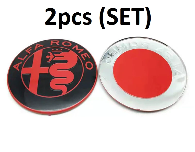 2x New RED BL 74mm ALFA ROMEO badges Logo Emblems Badges Stickers 147 159 156 GT - image 1 of 1