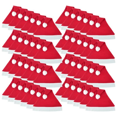 48x WELLGRO® Weihnachtsmütze Weihnachtsmann Mütze Nikolausmütze Weihnachtsfeier