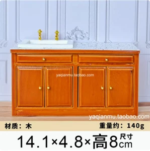 1/12 Puppenhaus Maßstab Küche Miniatur Küche/Bad Schränke Möbel braun - Bild 1 von 1