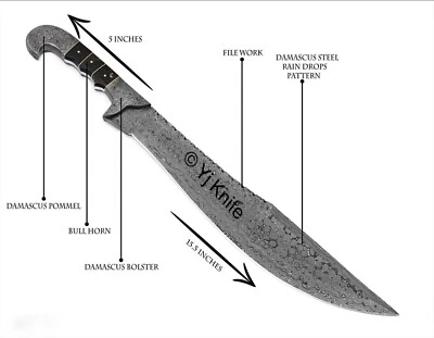 Falcata, Sword Battle Ready, Handmade Damascus Steel 21 Inches With Sheath - Image 1 of 4