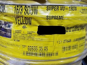 Carol 02635 16/3C Super Vu-Tron Supreme Yellow SOOW 600V Power Cable Cord /10ft - Picture 1 of 11