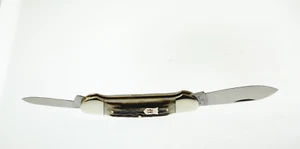 Robert Klaas Kissing Crane 2506 2 Blade Folding Knife Stag Handle 3 5/8" Canoe - Picture 1 of 16