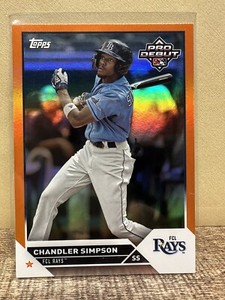 2023 Topps Pro Debut - CHANDLER SIMPSON - Rays - Orange Foil /25