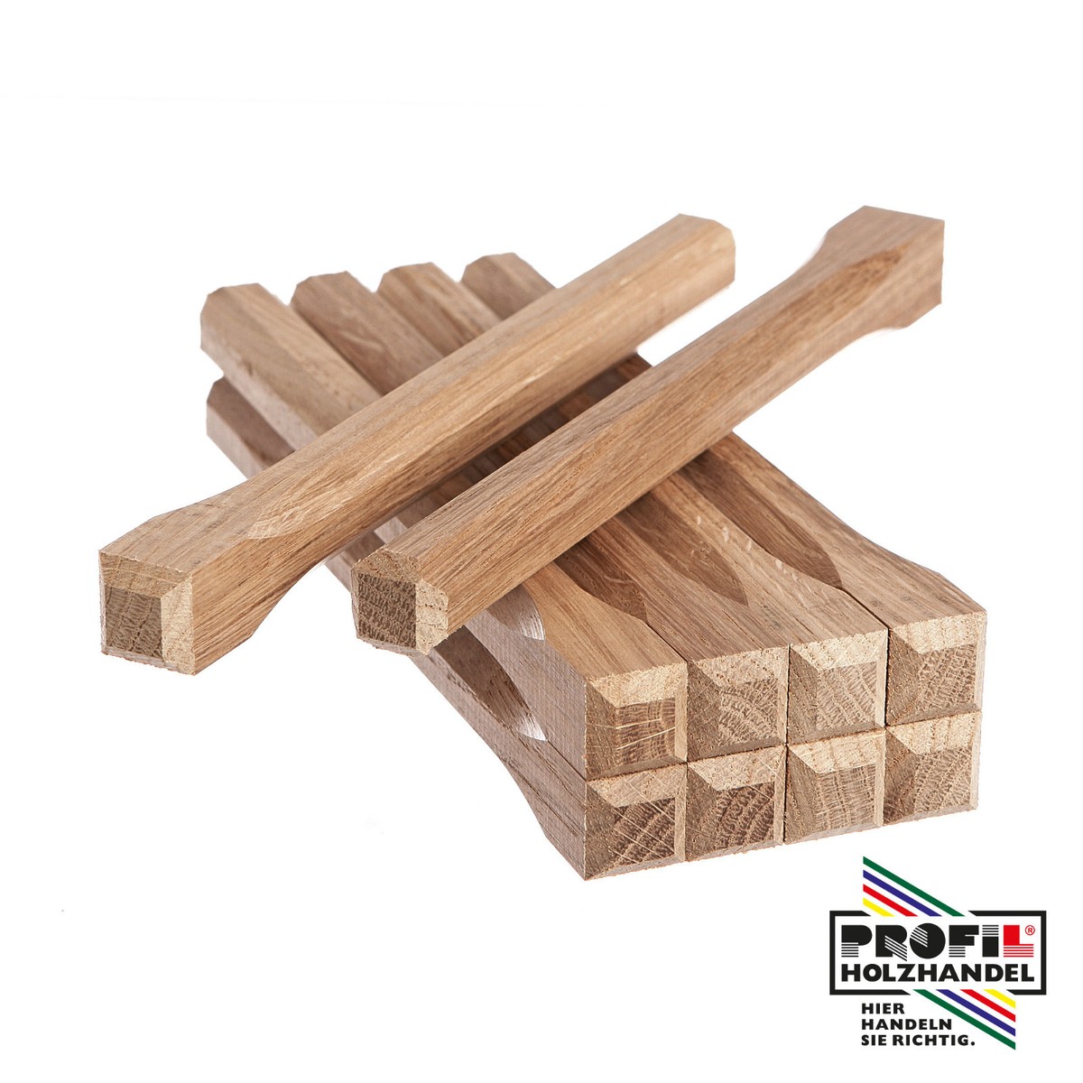 Holzdübel Set 50 Stück - 15mm Durchmesser 100mm Länge Geriffelt Hartholz