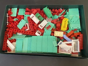 American Plastic BUILDING BLOCKS Vintage Roof Windows Doors Red White cars LOT - Picture 1 of 10