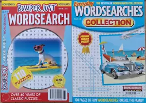2 x Wordsearch Puzzle Books (Bumper Just 265 / Everyday 134)  230 puzzles - Picture 1 of 3