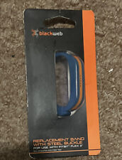 Blackweb* Adjustable Fitbit Flex 2 Buckle Band Replacement Blue Orange Stripe 1f
