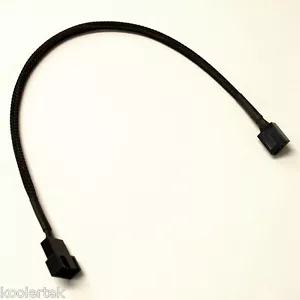 12" 4 Pin PWM Connector Computer Case Fan Extension Power Cable, Black Sleeved - Picture 1 of 1
