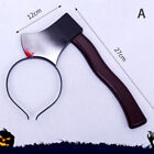 Fake Saw Ax Knife Scary Halloween Headband Tricky Props Horror Party Decor> i