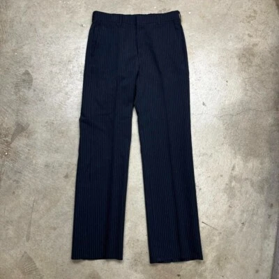 Vintage 80s Levis Action Slacks Navy Stripe Pants talon zipper - Image 1 of 4
