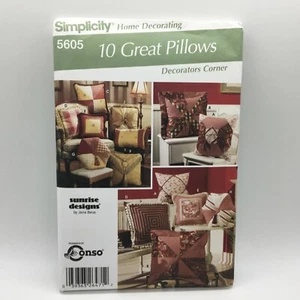 Simplicity Pattern #5605, 10 Great Pillows New Uncut Sunrise Designs Free Ship - Picture 1 of 4
