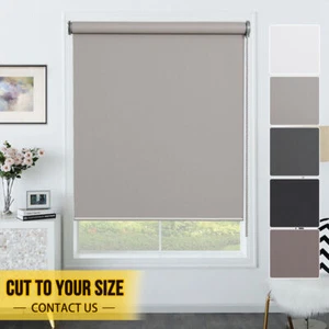 Premium 220cm Drop 100% Blackout Privacy Roller Blinds Light Block Shade - Picture 1 of 20