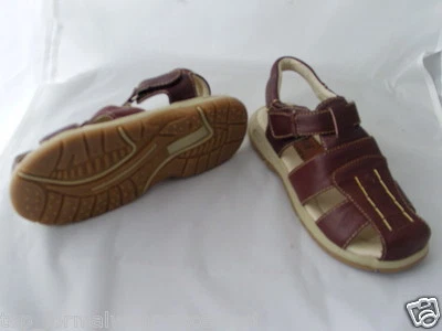 Sandalias con cordones de cuero marrón para niños > 34 EUR = 2 Reino Unido - Imagen 1 de 4
