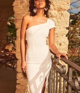 Sheike Midi Dress White Formal Event Summer Size AU 10 US 6 - Picture 1 of 16