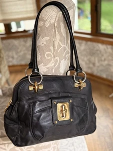 Bolso de Hombro B Makowsky Cuero Negro Cuero Genuino Grande SIN DESGASTE - Imagen 1 de 14