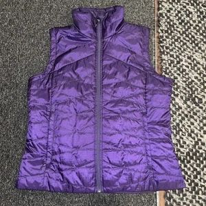 Columbia Omni Heat Puffer Vest Womens XL Purple Full Zip Zipped Pockets - Picture 1 of 4