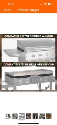 Protetores de vento magnéticos de aço inoxidável atualizados para chapa/grelha Blackstone 36" - Imagem 1 de 4