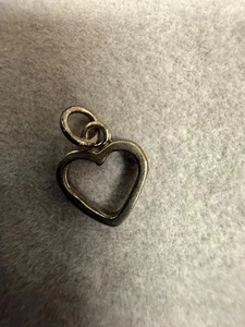 Vintage Sterlingsilber goldfarben offenes Herz Mode Liebe Charm Anhänger 7123 - Bild 1 von 3