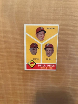 1960 TOPPS BASEBALL #466 PHILADELPHIA PHILLIES COACHES!! $1 SHIPPING!! - Image 1 of 2