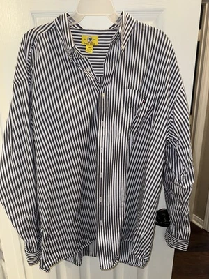 Duck Head Men’s  Performance Striped Button Up Shirt Long Sleeve Sky Blue Sz 2XL - Image 1 of 3