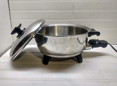 Rena Ware 3 夸脱电动荷兰烤箱不锈钢炊具液体芯汤锅盖 — 第 1/4 张图片