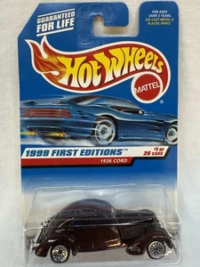 Hot Wheels 1999 First Editions 1936 CORD 1/26 #649 Red Metalflake Burgundy LW's - Picture 1 of 5