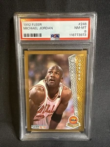 Fleer #246 1992 Michael Jordan Chicago Bulls PSA 8 casi nuevo-como nuevo 🔥 Venta rápida ahora🔥 - Imagen 1 de 2