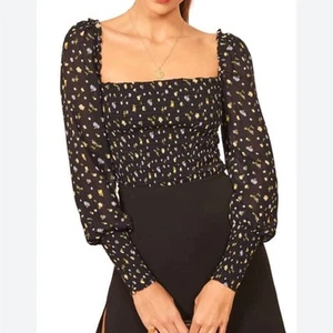 REFORMATION Pinto Smocked Top In Posie XS - Picture 1 of 5