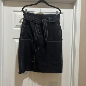 HOPE By Ringstrand Soderberg STHLM Black Skirt White Stitch Pockets US Size 4 - Picture 1 of 9