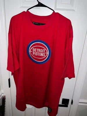 Camisa De Colección Detroit Pistons Bordada Reebok Hardwood Classics NBA Nueva Foto 1 de 4