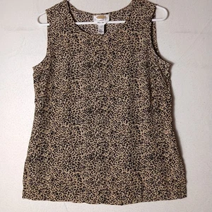 Canotta donna Talbots stampa animalier taglia 6 100% seta - Foto 1 di 8