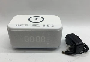 Alarm Clock Speaker Wireless Charger, Digital Alarm Clocks Bedrooms Bluetooth - Picture 1 of 12